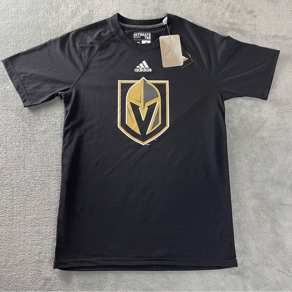 Adidas Las Vegas Golden Knights T Shirt Black Men's S Small New With Tags - Picture 1 of 8